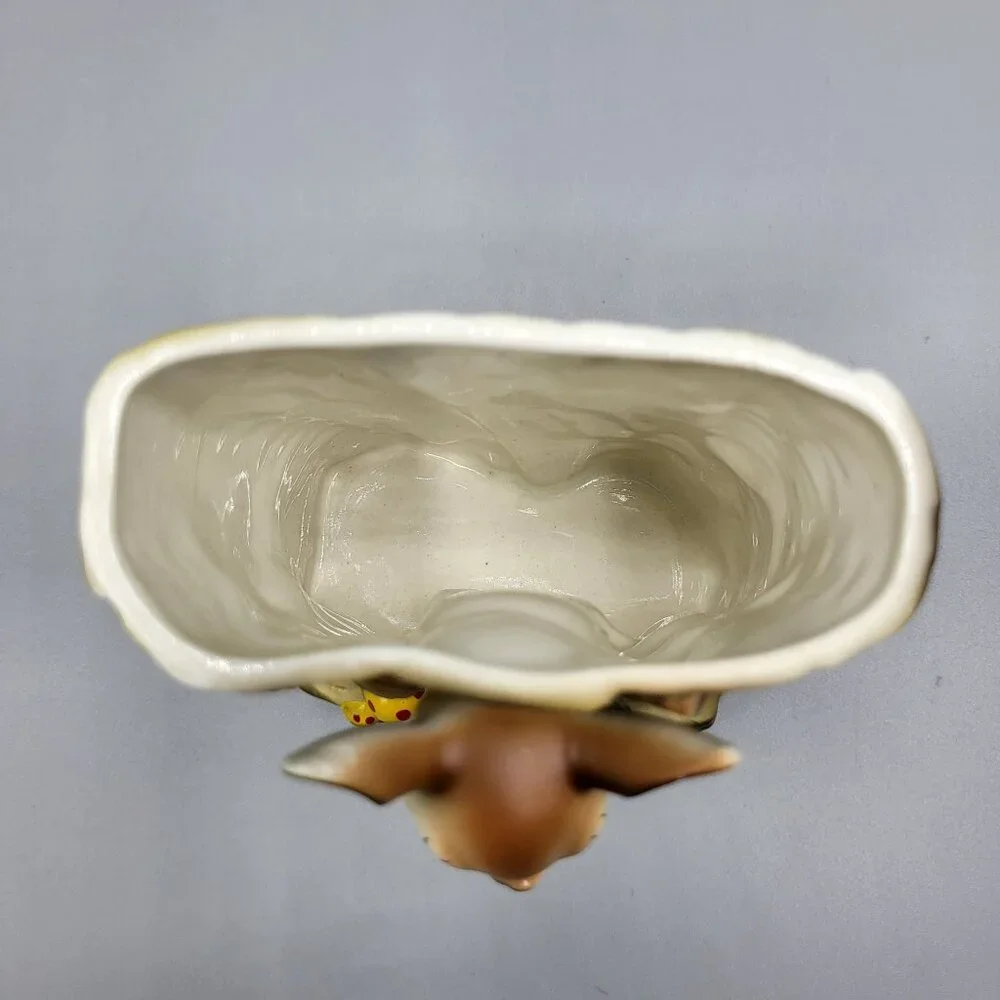 Vintage MCM Bambi Deer Vase Kitchy Planter Deer & Mushrooms Ceramic Table Decor - Picture 13 of 16